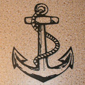 Anchor With Rope 9 5/8"x6 7/8" Wall Decor 3D Printed Art Sailing Nautical Gift